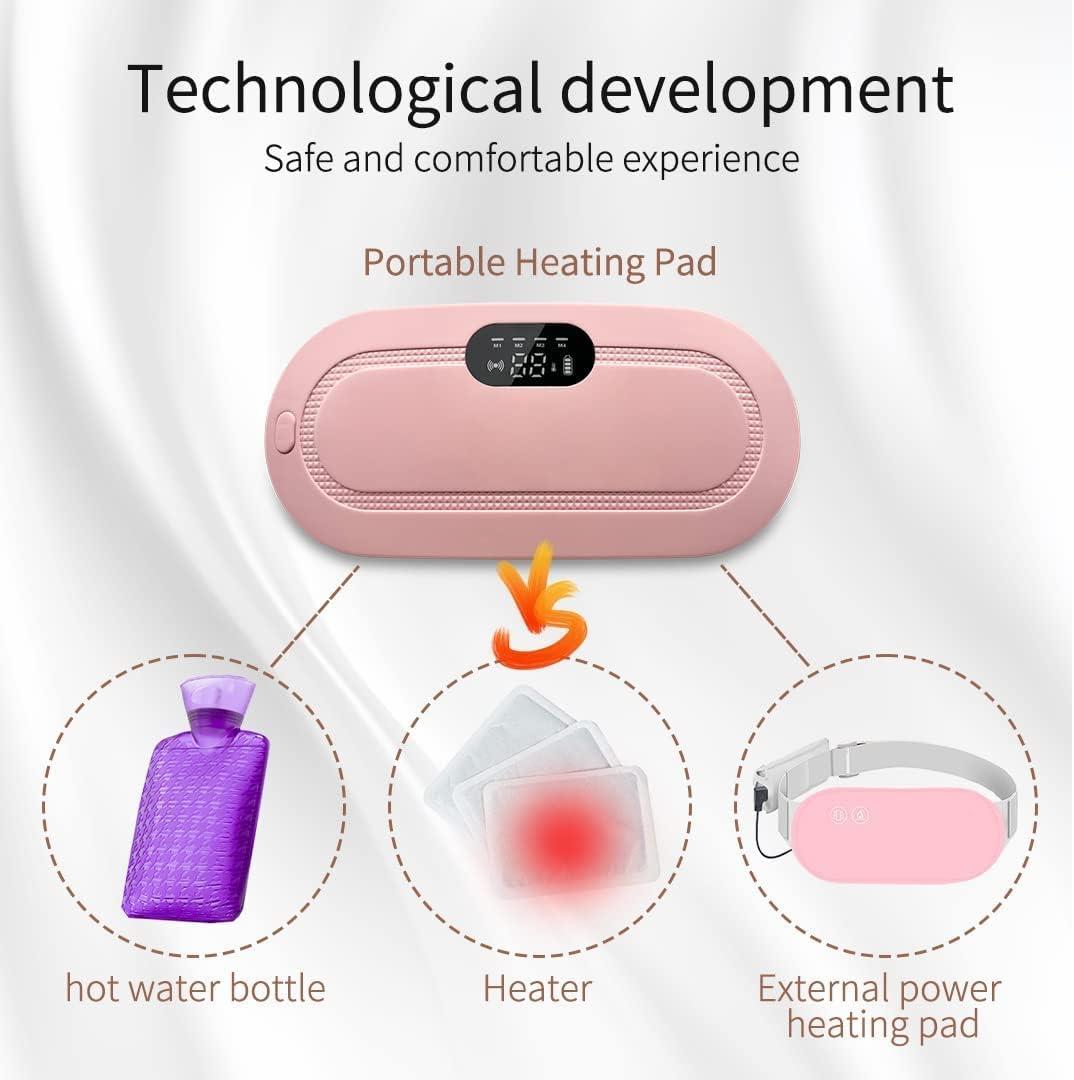 Period Cramp Relief Heating Pad – Cordless & Rechargeable for Instant Pain Relief